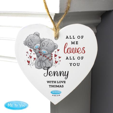Personalised Love Me to You Bear Wooden Heart Decoration Extra Image 2